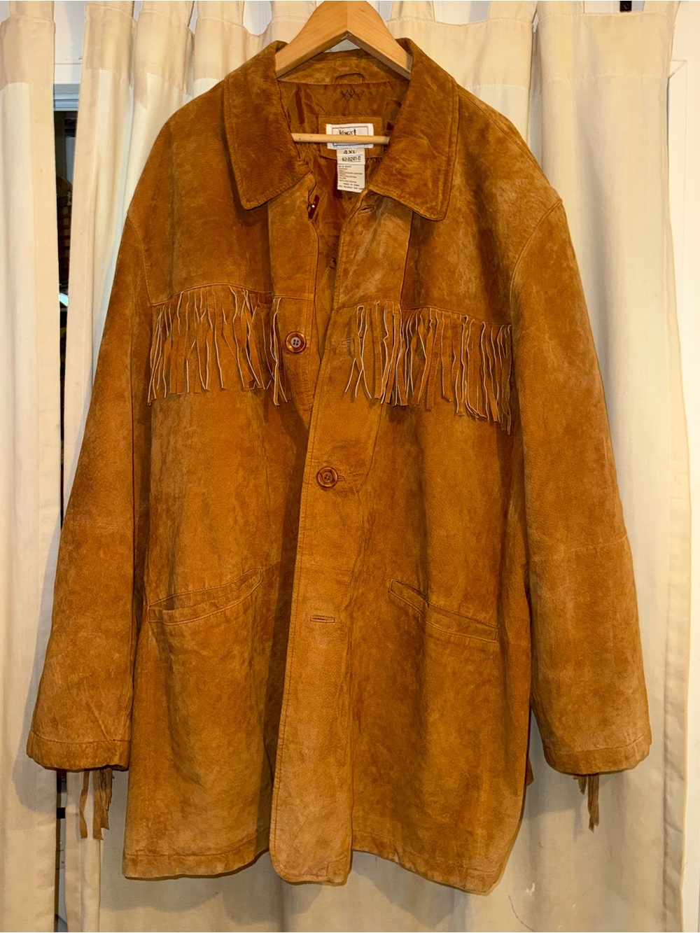 VTG Kings Court Suede Fringe Western Jacket Brown Men’s Big & Tall 4XL Cowboy